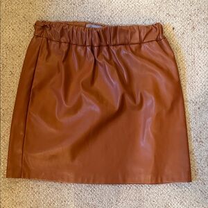 Tart Tan Leather Mini Skirt